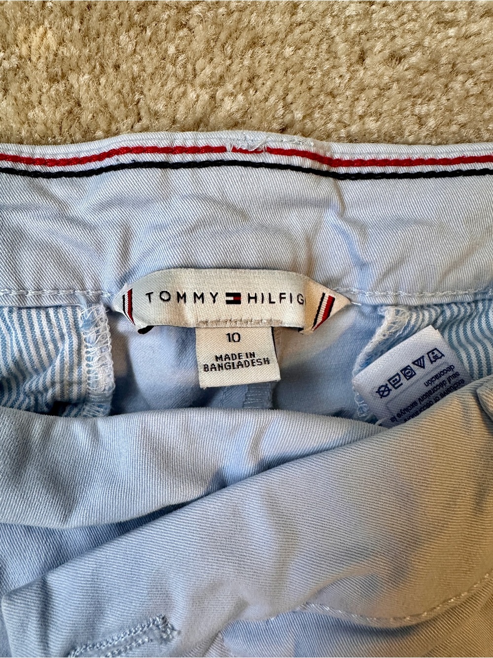 Light Blue Tommy Hilfiger Women's 5” Classic Stretch Cotton Blend Shorts - Picture 2 of 5
